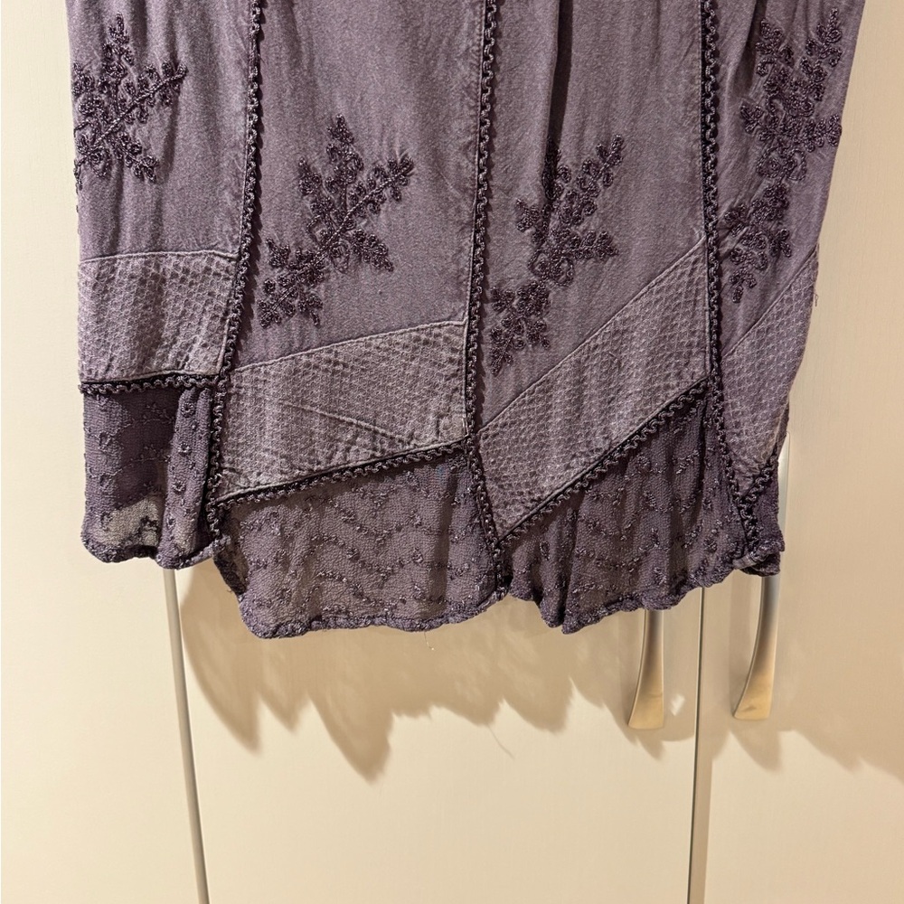 Bohemian Embroidered Scoop Neck Top in Dusty Lavender - Picture 5 of 10